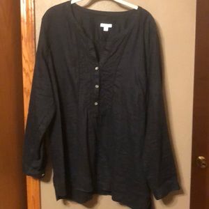 Black linen J Jill Blouse